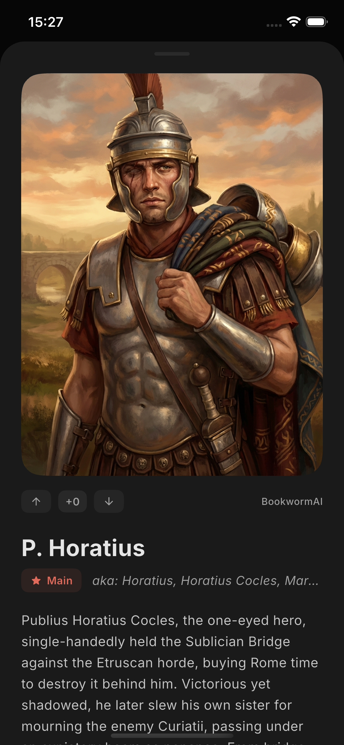 Character card detail in Bookworm